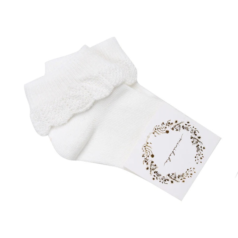 Minihaha Drop Needle Socks Cloud in Off White