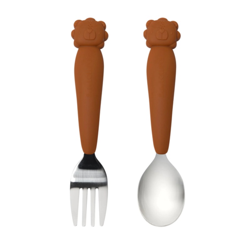 Born To Be Wild Kids Spoon and Fork Set - Lion