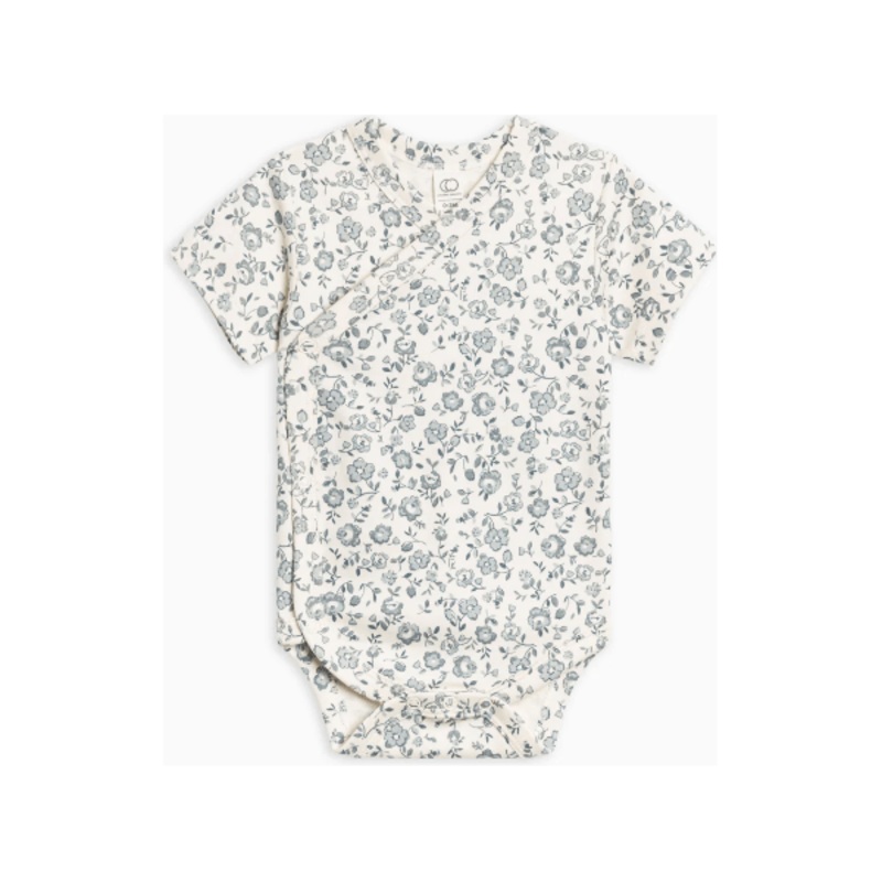 Colored Organics Lark Short Sleeve Kimono Bodysuit Lena Floral