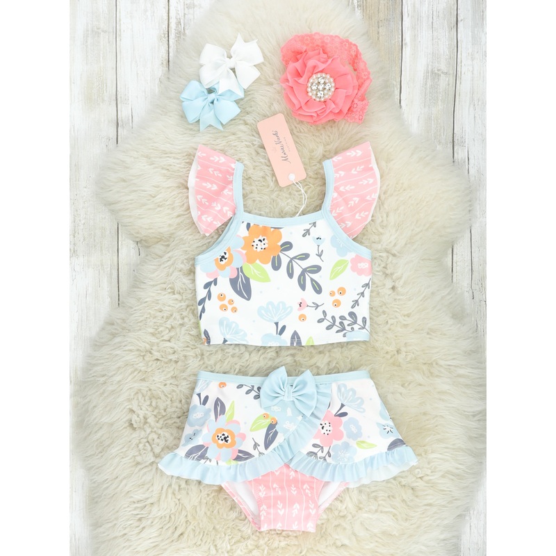 Coral Floral Ruffle Swimsuit