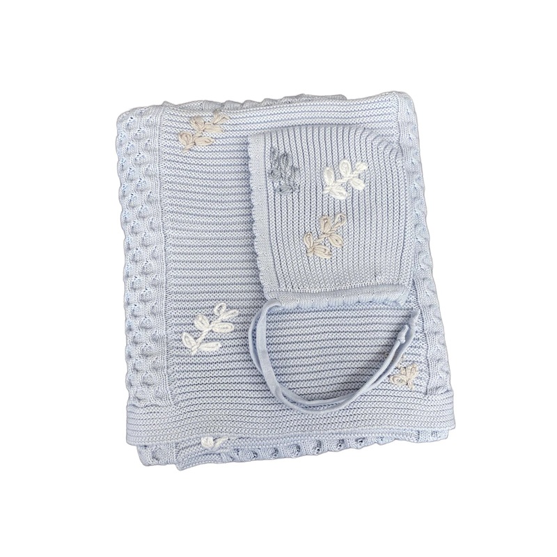INIMINI Butterflies Embroidery Blanket and Bonnet