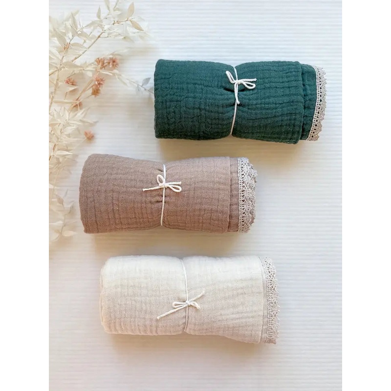 Large Muslin Swaddle | 3 Layer | Ecru | Petit Evelina