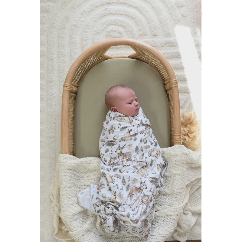 Luna's Treasures Forest Bamboo Jersey Swaddle Wrap