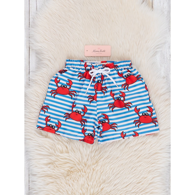 Crabby Striped Swim Trunks