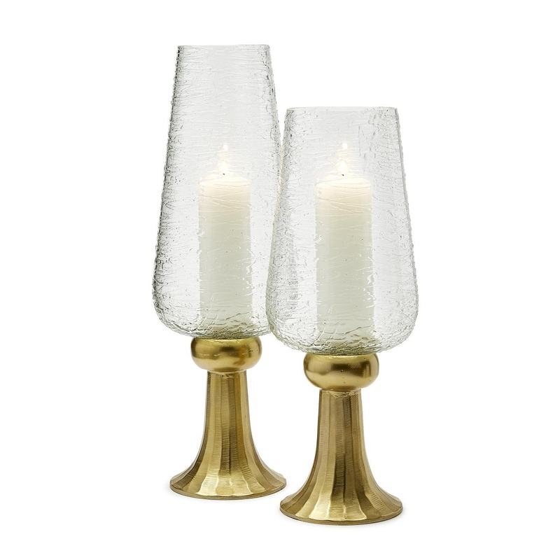 Glass Candleholder, Set of 2