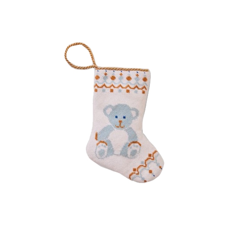 Shuler Studio Bear-y Christmas Bauble Stocking in Blue