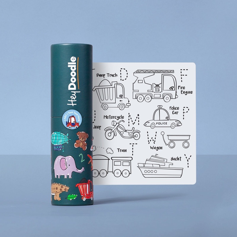 Hey Doodle Silicone Colouring Mini Mat - Toot Toot Honk