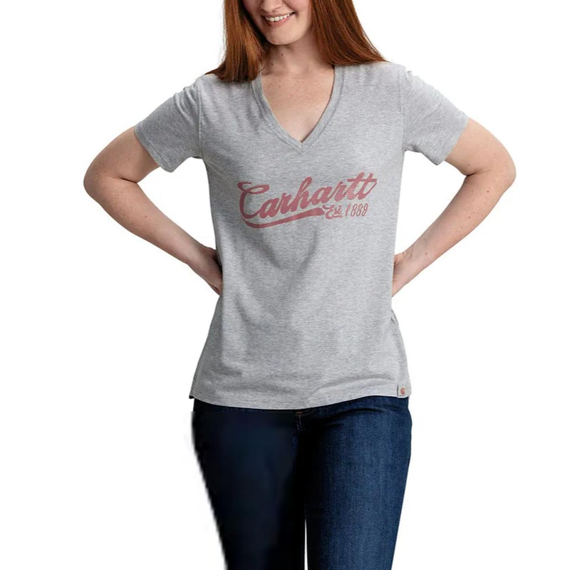 Women's Fiber Short-Sleeve Graphic V-Neck T-Shirt 106832