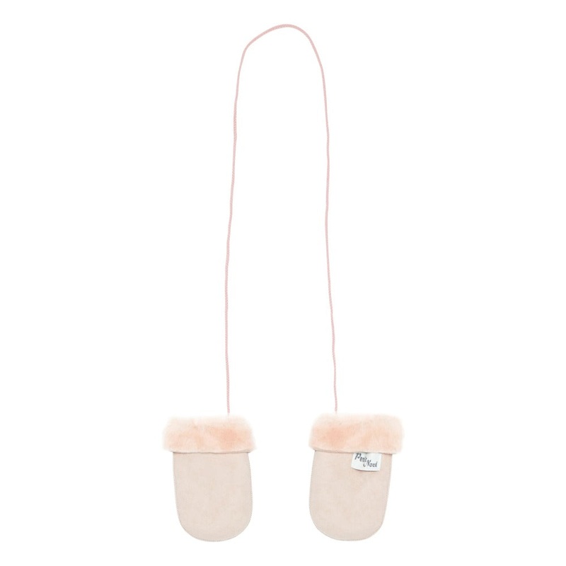 petit nord baby mittens pale rose