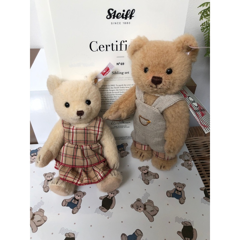 Steiff Siblings 2 piece Set Teddy Bear Family Collection No 69