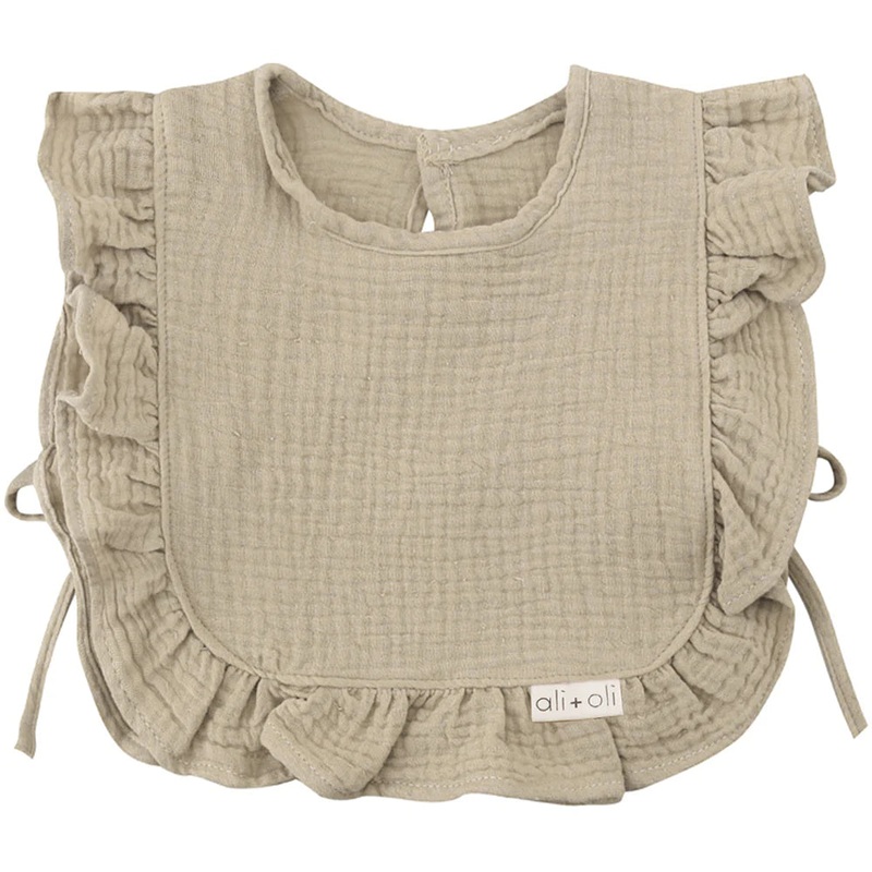 Cream Muslin Ruffle Bib