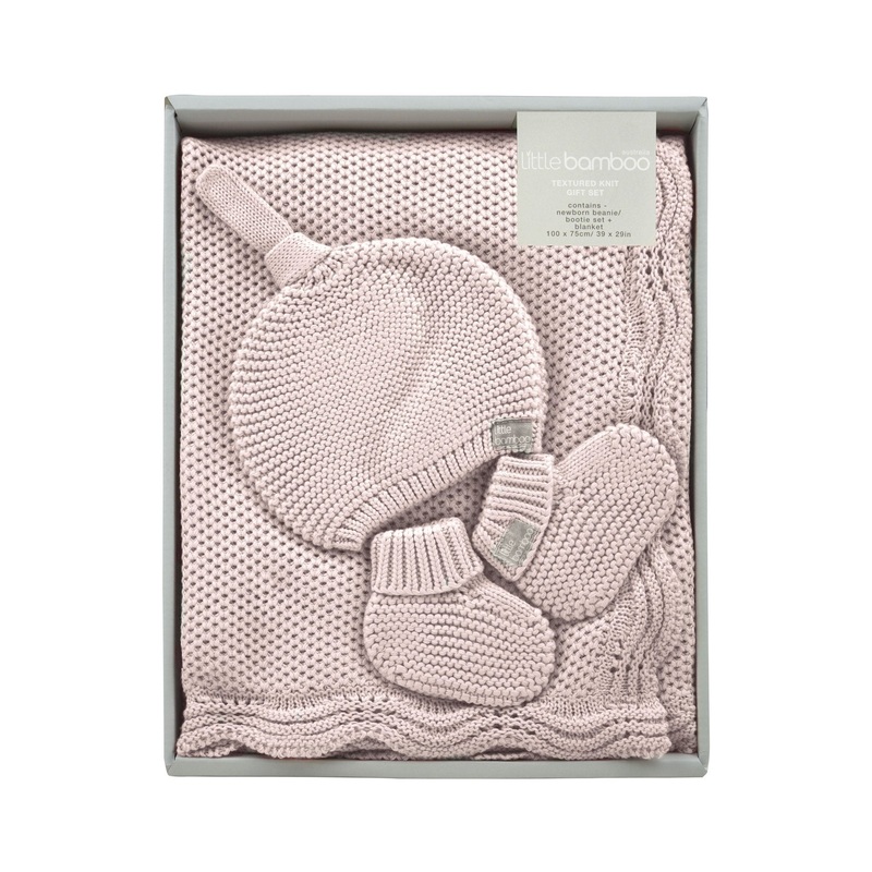 Little Bamboo Textured Gift Set - Dusty Pink