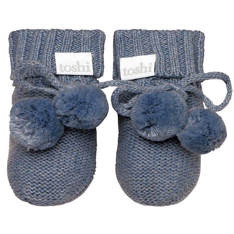Toshi Organic Booties Marley Moonlight in blue