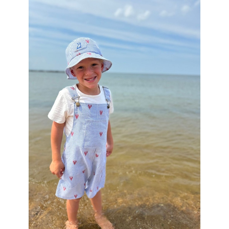 Fisherman Woven Bucket Hat- Lobster Seersucker