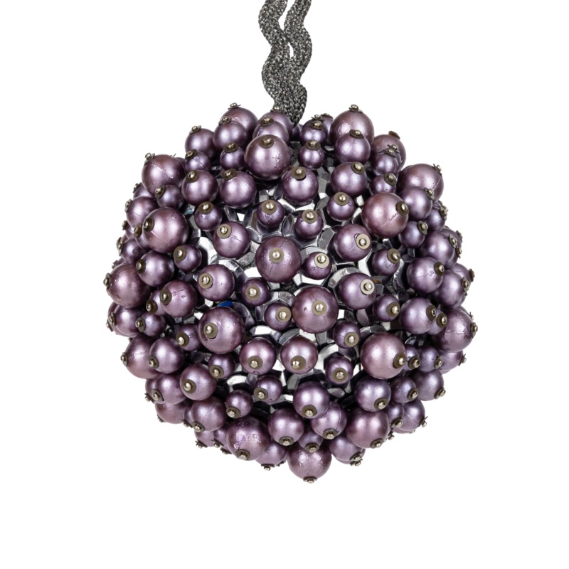 Multi Pearl Ball Ornament in Mauve Grey