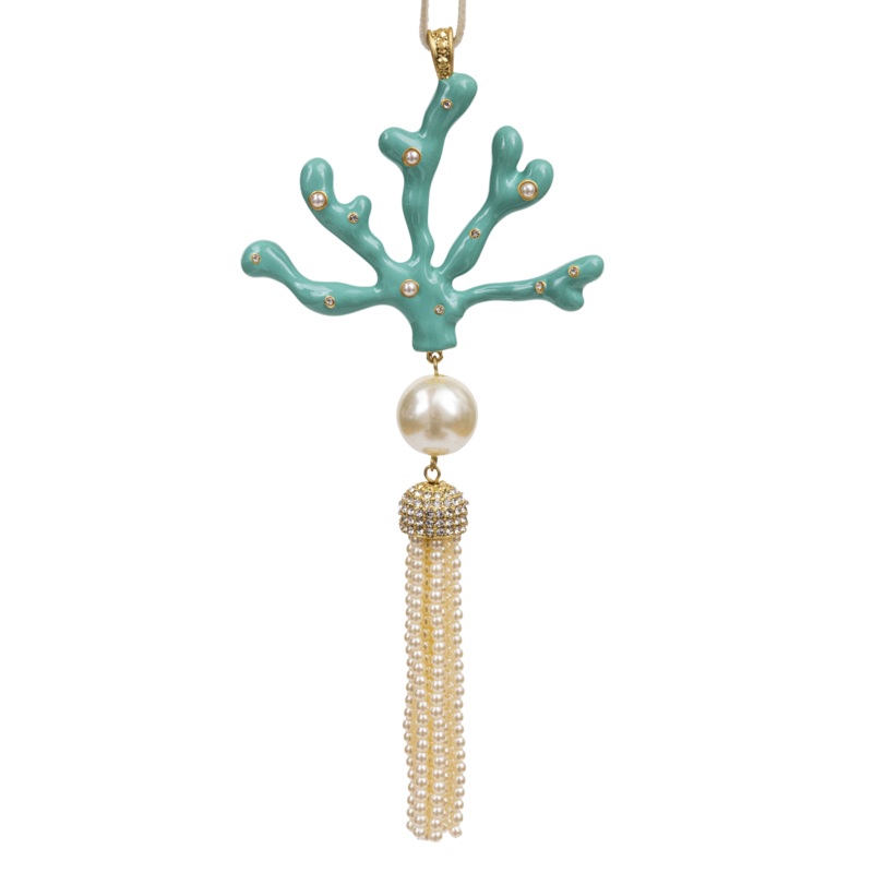 Coral Tassel Hanging Ornament in Turquoise