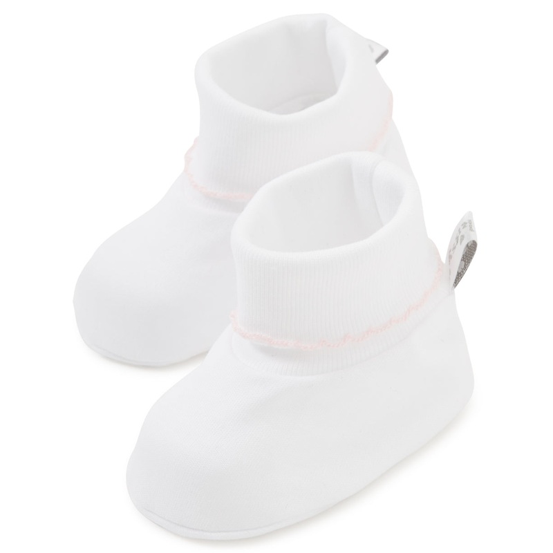 White & Pink Basics Booties