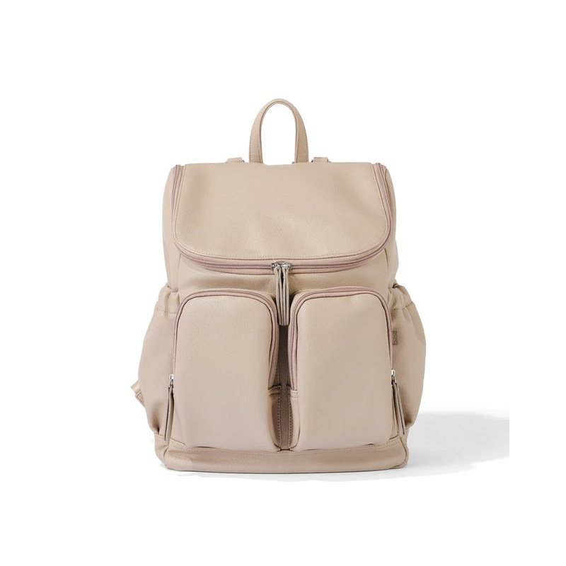 OiOi Signature Nappy Backpack - Oat Dimple Vegan Leather