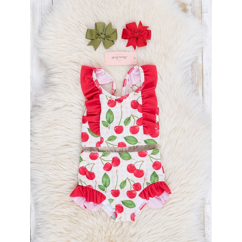 Red Ruffle Cherries Swimsuit