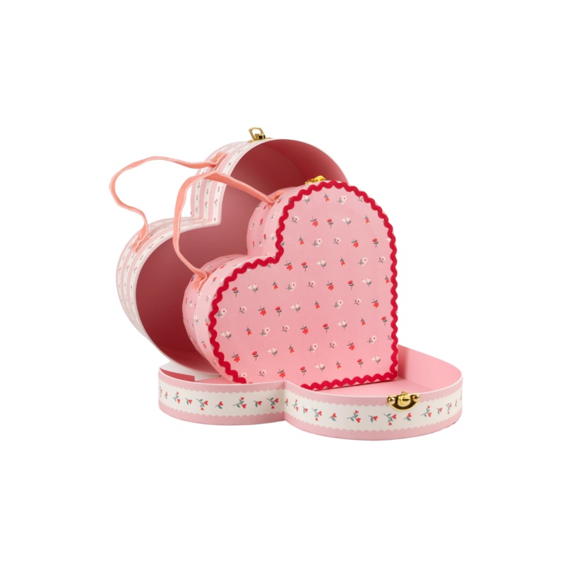 Vintage Rose Heart Suitcases