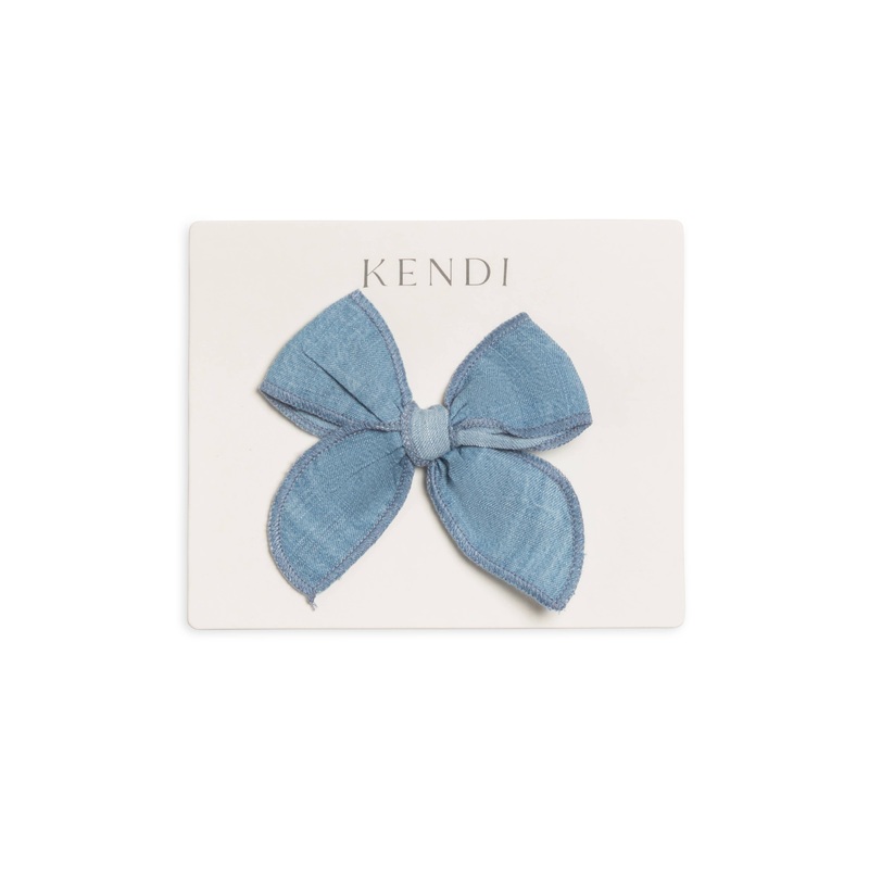 Colored Organics - Organic Baby Chambray Bow Clip