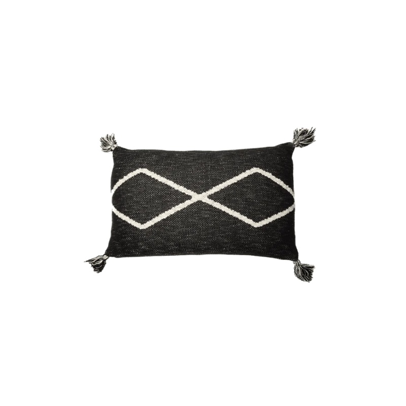 KNITTED CUSHION OASIS BLACK 30 x 48 cm BLACK