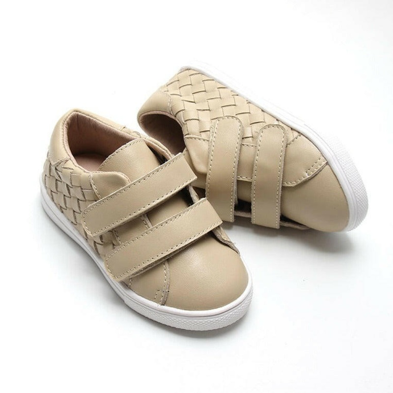 Leather Woven Sneaker | Color 'Bone' 2 (Soft Sole)