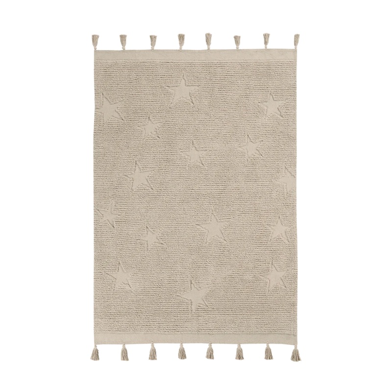 WASHABLE RUG HIPPY STARS NATURAL 120 x 175 cm Natural