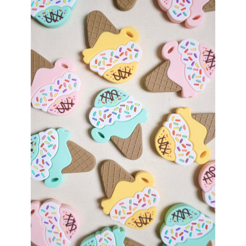 Ice Cream Teether Pink