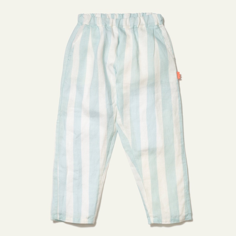 Linen Cabana Stripe Kid Pants 02Y Iced Aqua