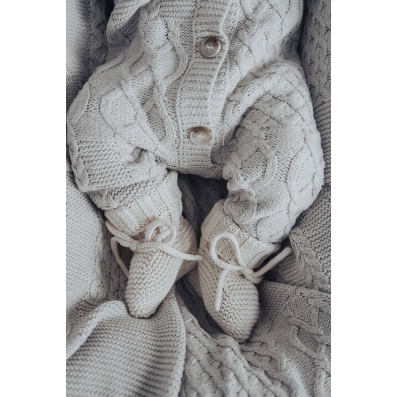 Luna + Luca Organic Booties Cream 0-3m