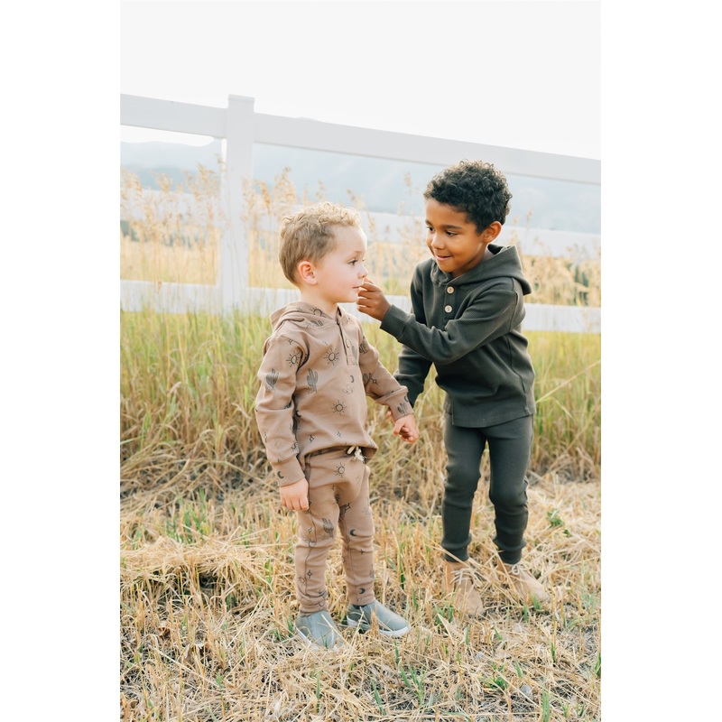 Charcoal Hooded Waffle Set 0-3