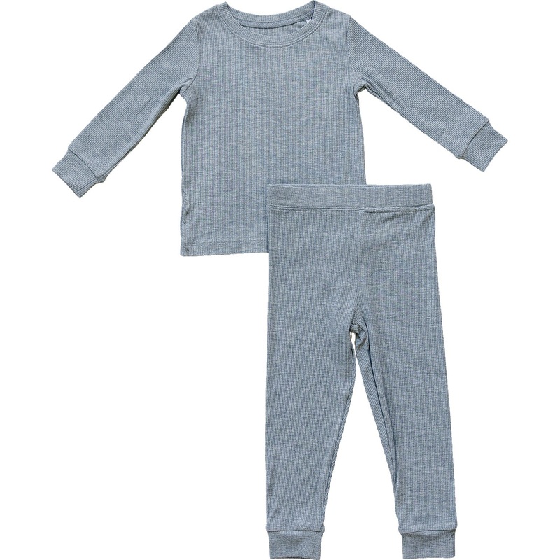 Heather Grey Ribbed Bamboo Cozy Set 6-12