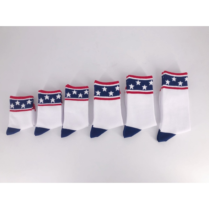 Stars and Stripes 4th of July Socks - Infant, Toddler, Youth & Adult Sizes Infant