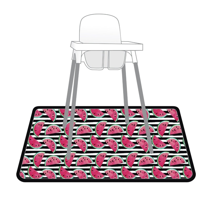 Summer Stripes - Watermelon - Splash Mat - A Waterproof Catch-All for Highchair Spills and More!