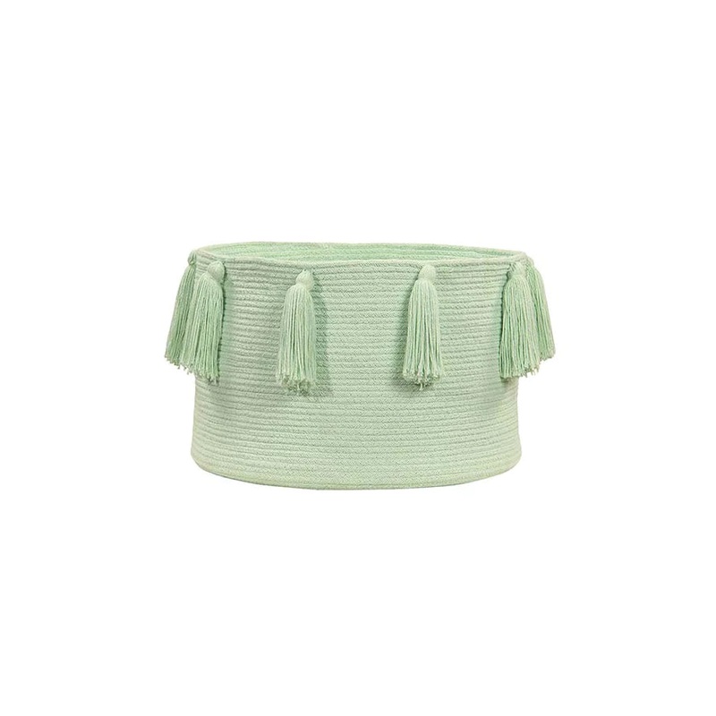 BASKET TASSELS SOFT MINT 30 x  45 cm SOFT-MINT
