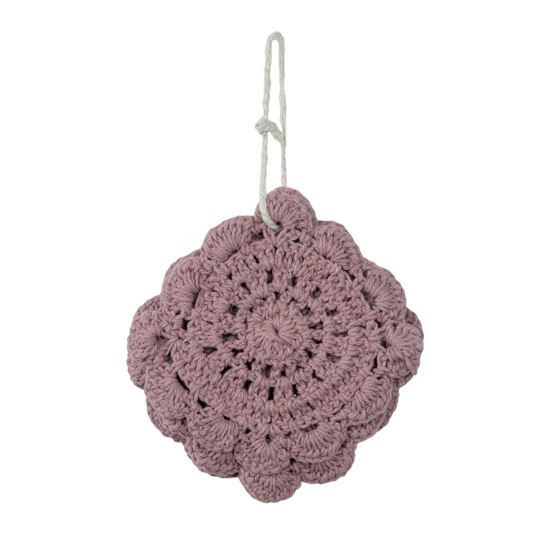 COASTER CROCHET OLD ROSE - SET OF 4 10 x 10 Ash Rose