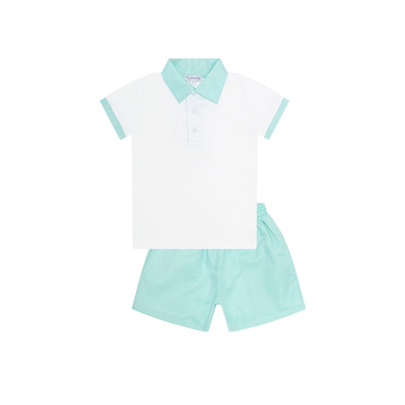 Nellapima - Aqua Boy Capri Set: Aqua / Size 6