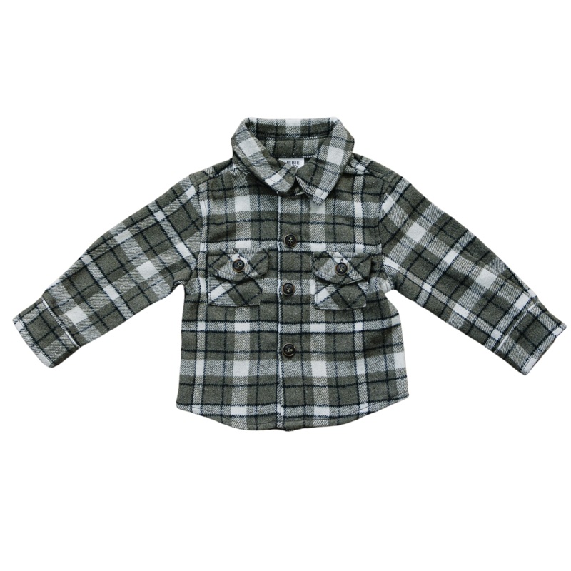 Charcoal Flannel Shacket 0-3