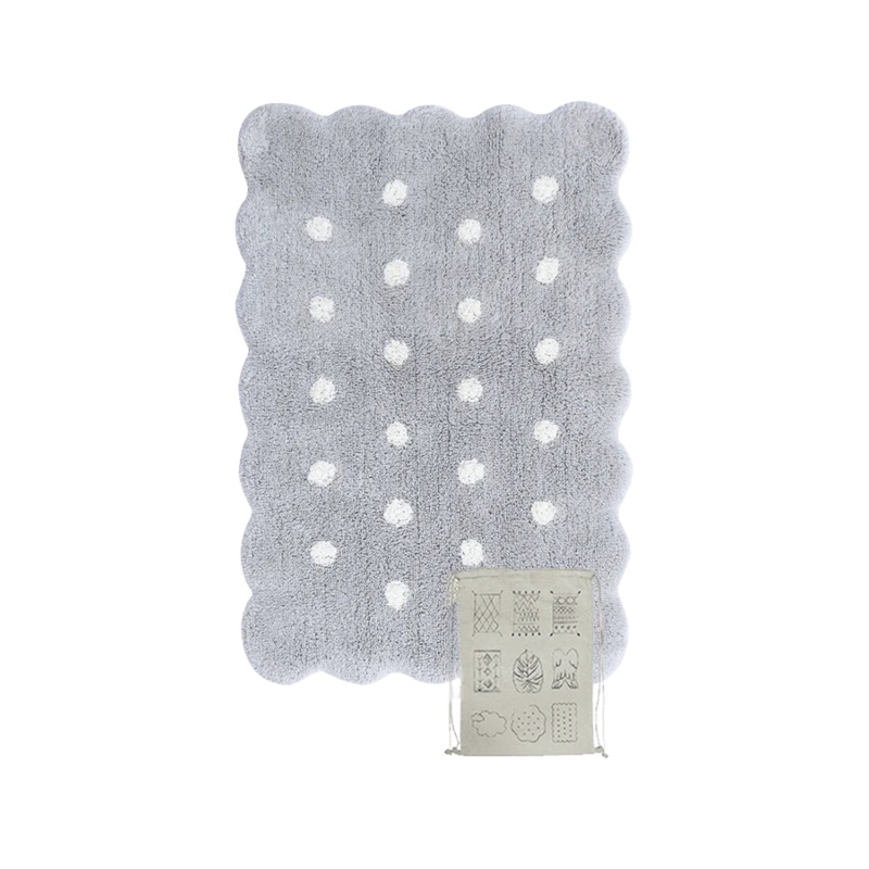 WASHABLE RUG MINI BISCUIT PEARL GREY 70 x 100 cm Grey
