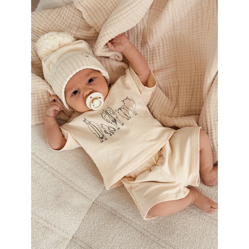 Down on the Farm Short Set Newborn Cream