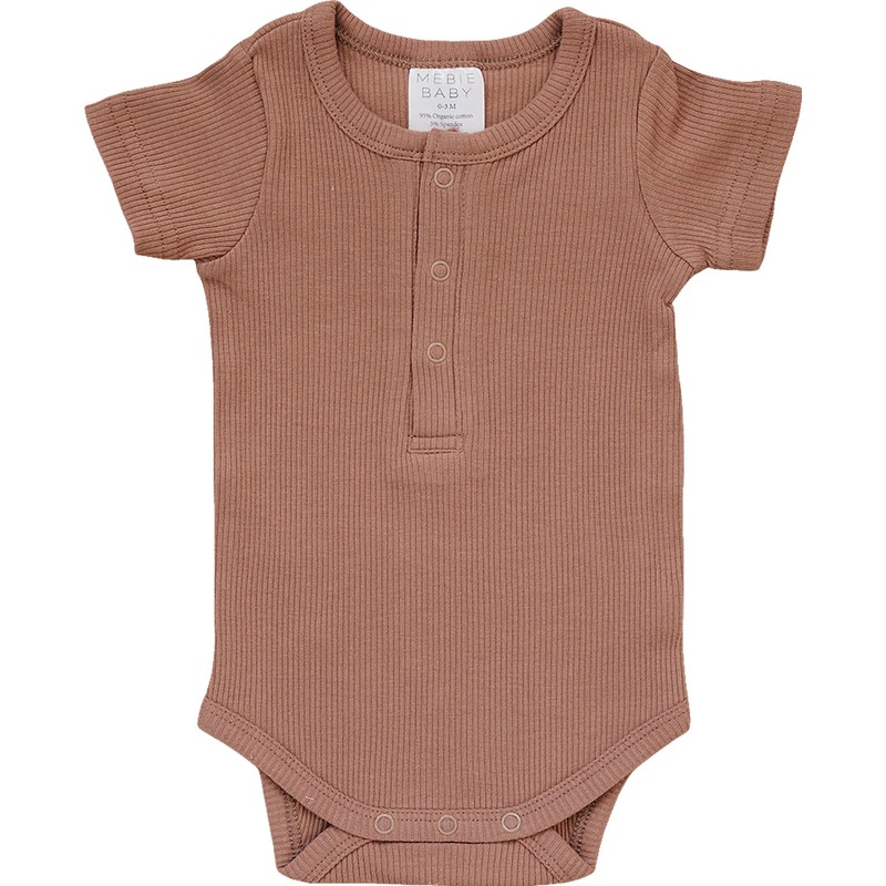 Dusty Rose Organic Cotton Ribbed Snap Bodysuit NB