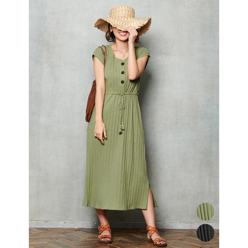 Sweet Mommy: Henley Neck Rib Maternity Dress XS