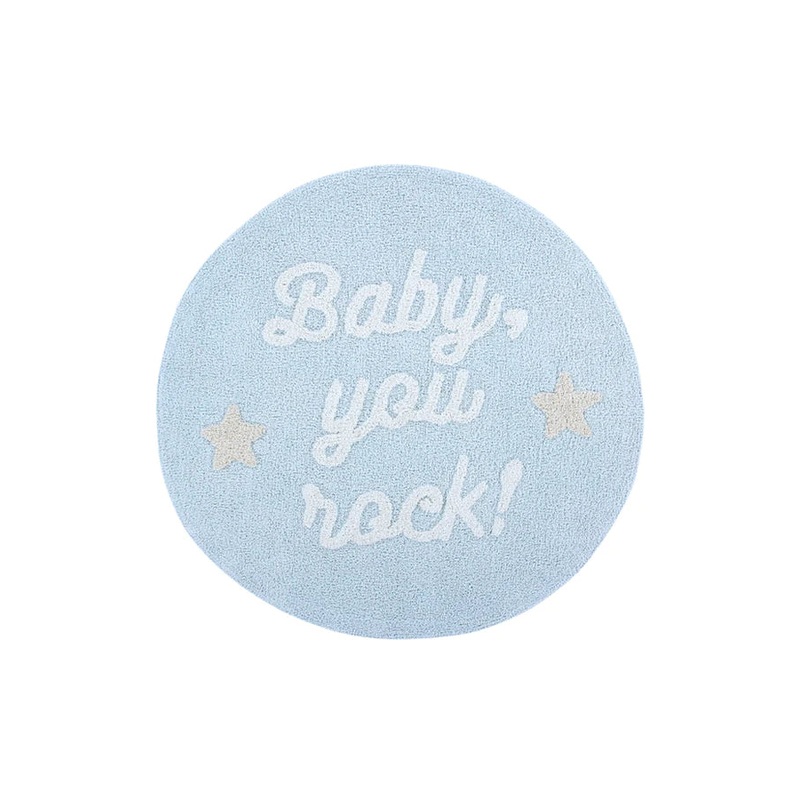 WASHABLE RUG-BABY, YOU ROCK!  120 cm Soft-Blue