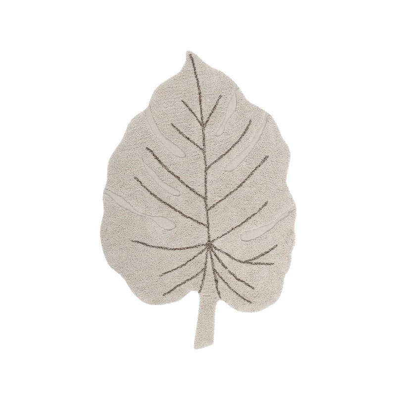 WASHABLE RUG MONSTERA NATURAL 120 x 180 cm Soil Brown