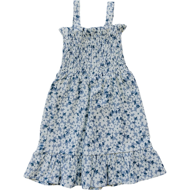 Blue Floral Linen Dress 0-3