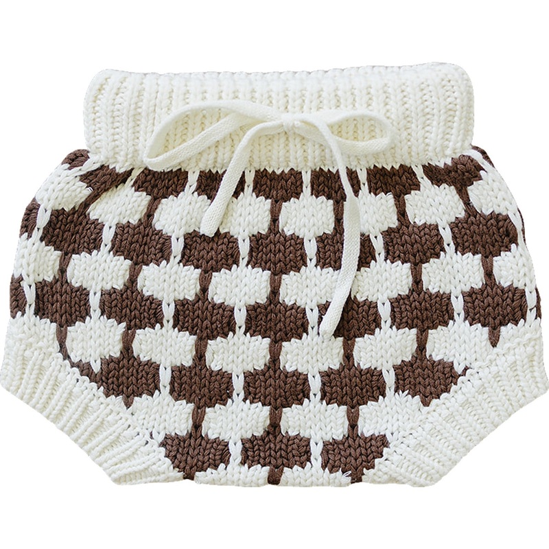 Brown + Cream Knit Bloomers 0-3