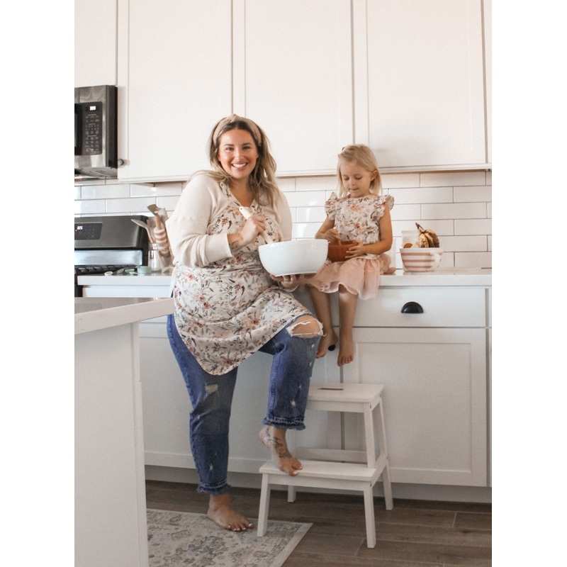 Delilah Floral Apron - fits sizes youth small through adult 2XL