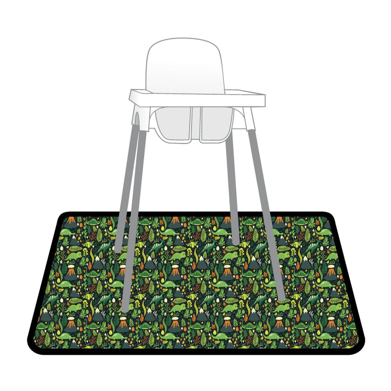 Dino Days Splash Mat - A Waterproof Catch-All for Highchair Spills and More!