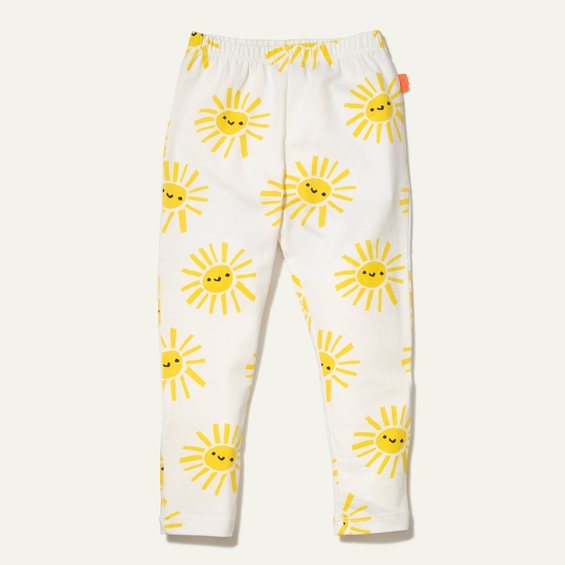 Recycled Cotton Sun Kid Leggings 02Y Natural/Yellow